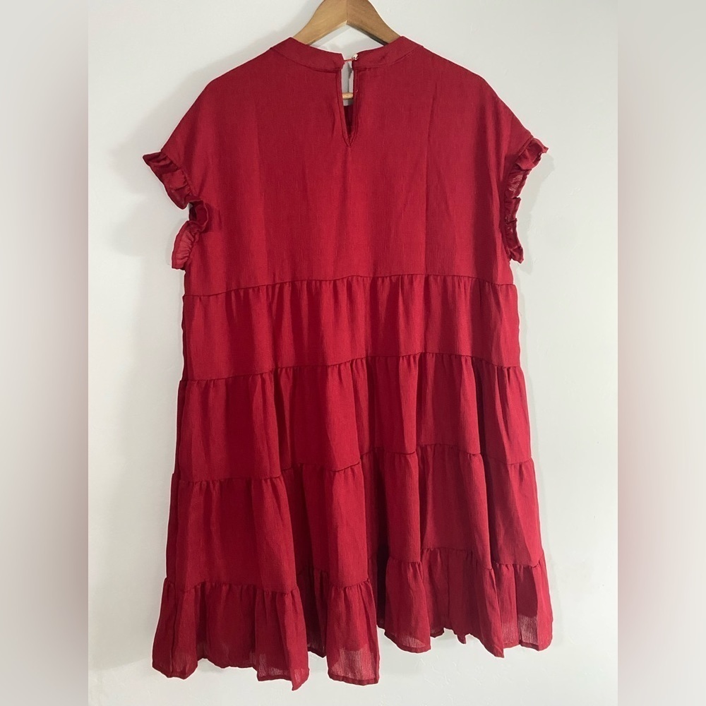 Foteisy - Red Ruffle Dress - Picture 6 of 8